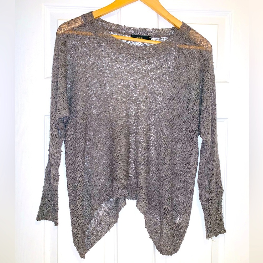Womens Gray Millau Sweater Size Small